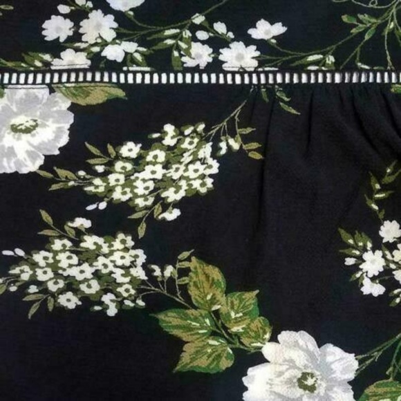 Fever Womens Blouse Top Black Multi-Color Floral - Picture 4 of 4